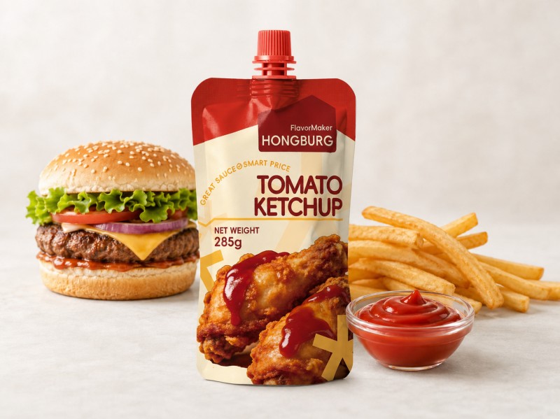 Klassisk tomatketchup för pommes frites och hamburgare