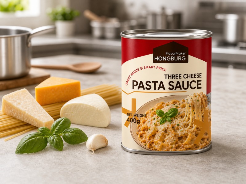 Krämig treostpastasås för matlagning och måltidsförberedelse