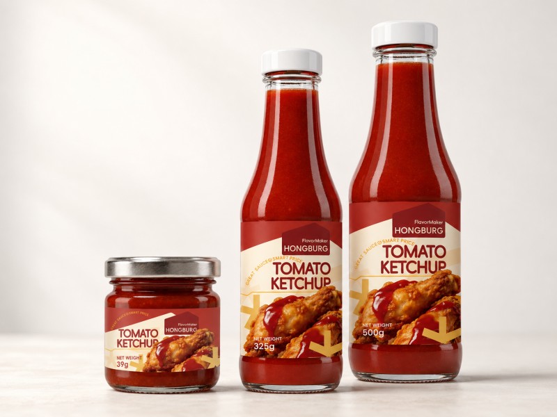 Tomatketchup i glasflaska