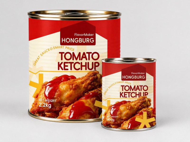 Tomatketchup i plåtburk