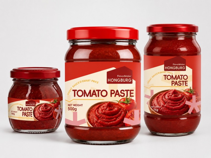 Tomatpasta i glasburk